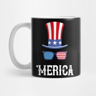 Funny Fourth of July Merica Patriotic Design Mug